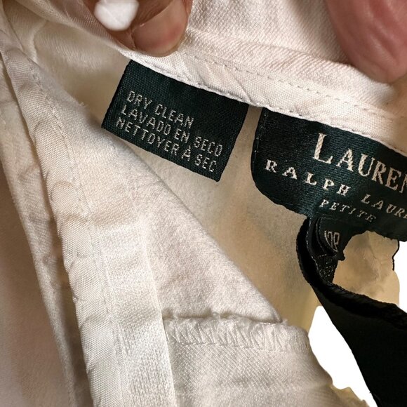 Ralph Lauren Size 12P Petite White Pants Elastic Waist Cotton Blend - Picture 5 of 9